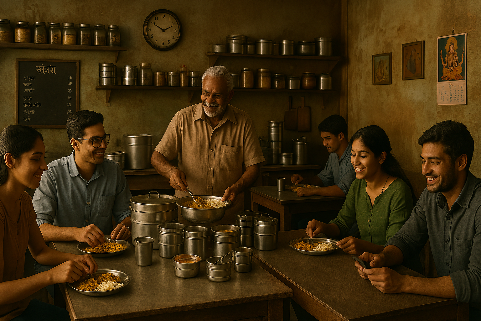 Traditional Indian kitchen and food preparation